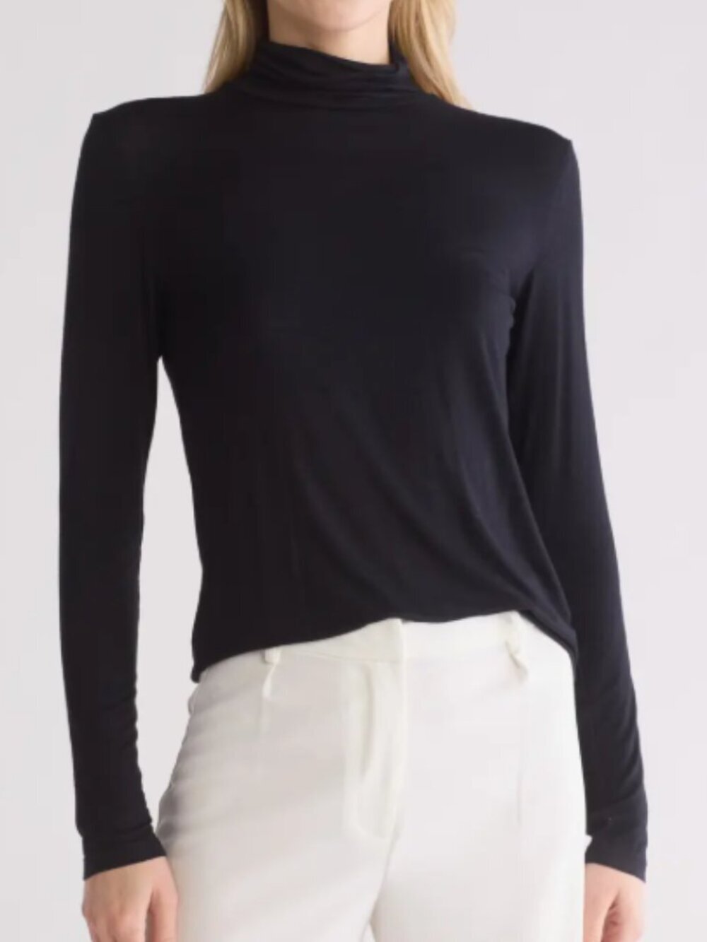 Nordstrom Black Long Sleeve Turtleneck Top XL